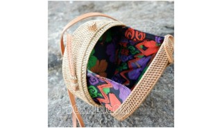 ata rattan hand woven handbags around motif ethnic bali design 